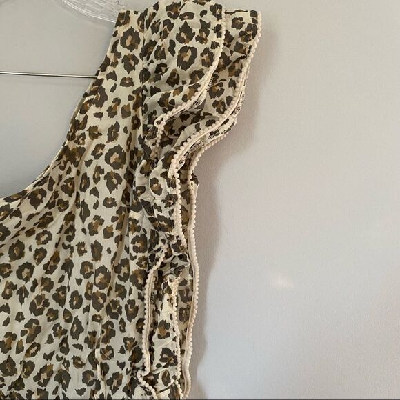 Valiante Women’s One Shoulder Mini Animal Print Flutter Sleeve Dress - Picture 3 of 7